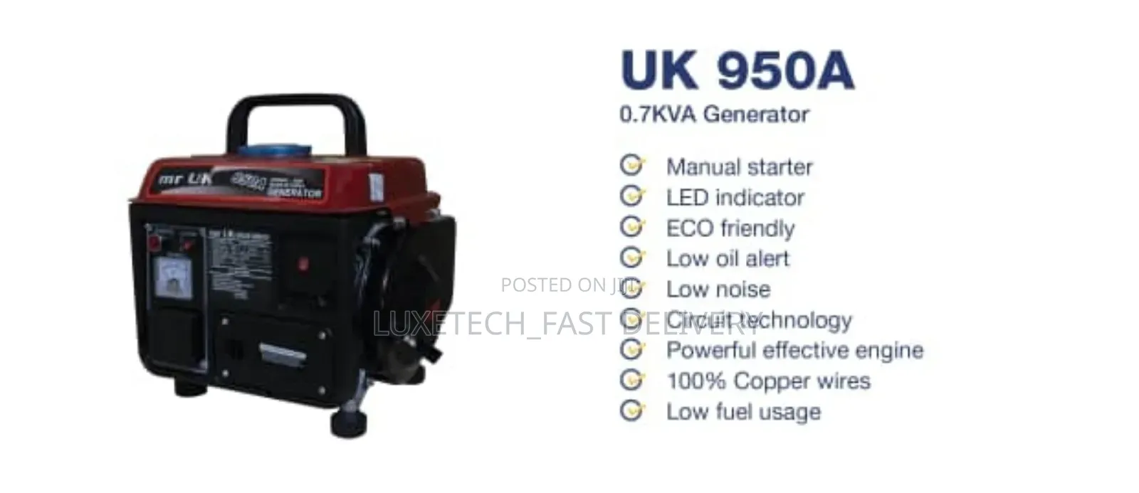 Mr UK Generator 0.7kva UK 950A