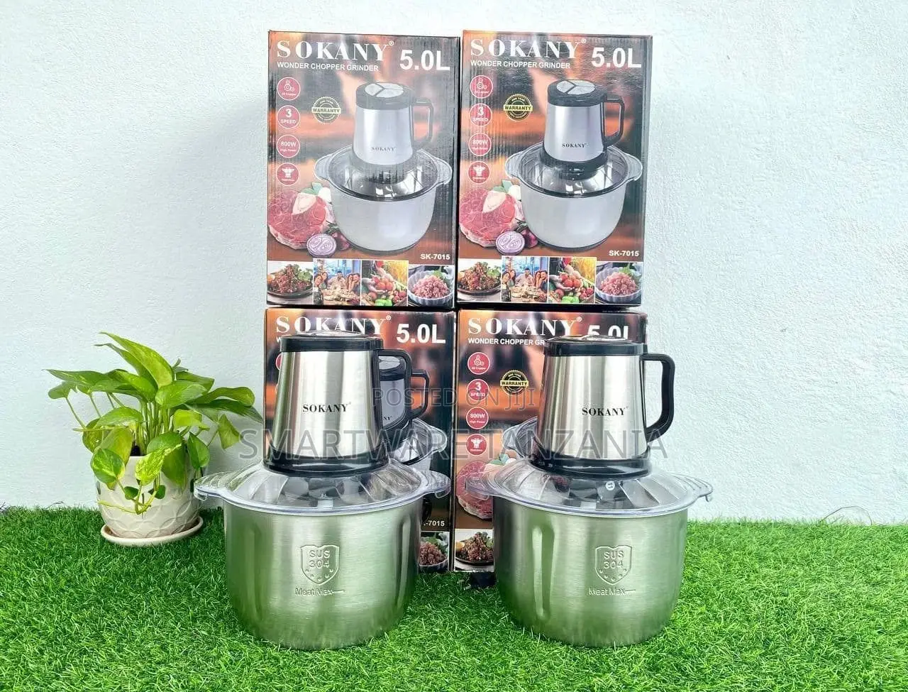 Sokany Grinder Chopper With Stainless Body /5 L Bowl