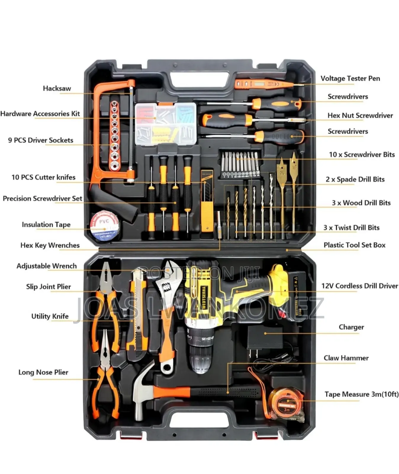 Electric Drill(Cordless,2 Battery)