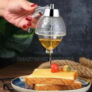 Honey Dispenser No Drip Glass With Stand Olive Oil Bottle