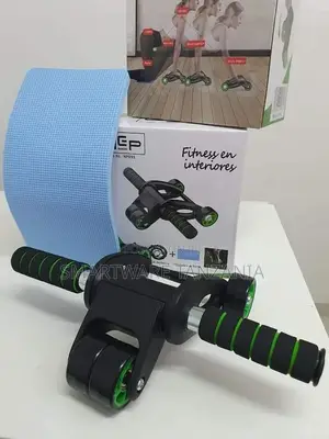 Abdominal Abs 4 Roller Exercise Wheel With Knee Mat