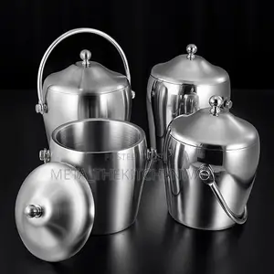 Double Layer Stainless Steel Ice Bucket 2l