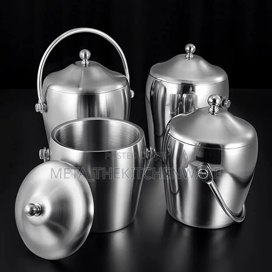 Double Layer Stainless Steel Ice Bucket 2l