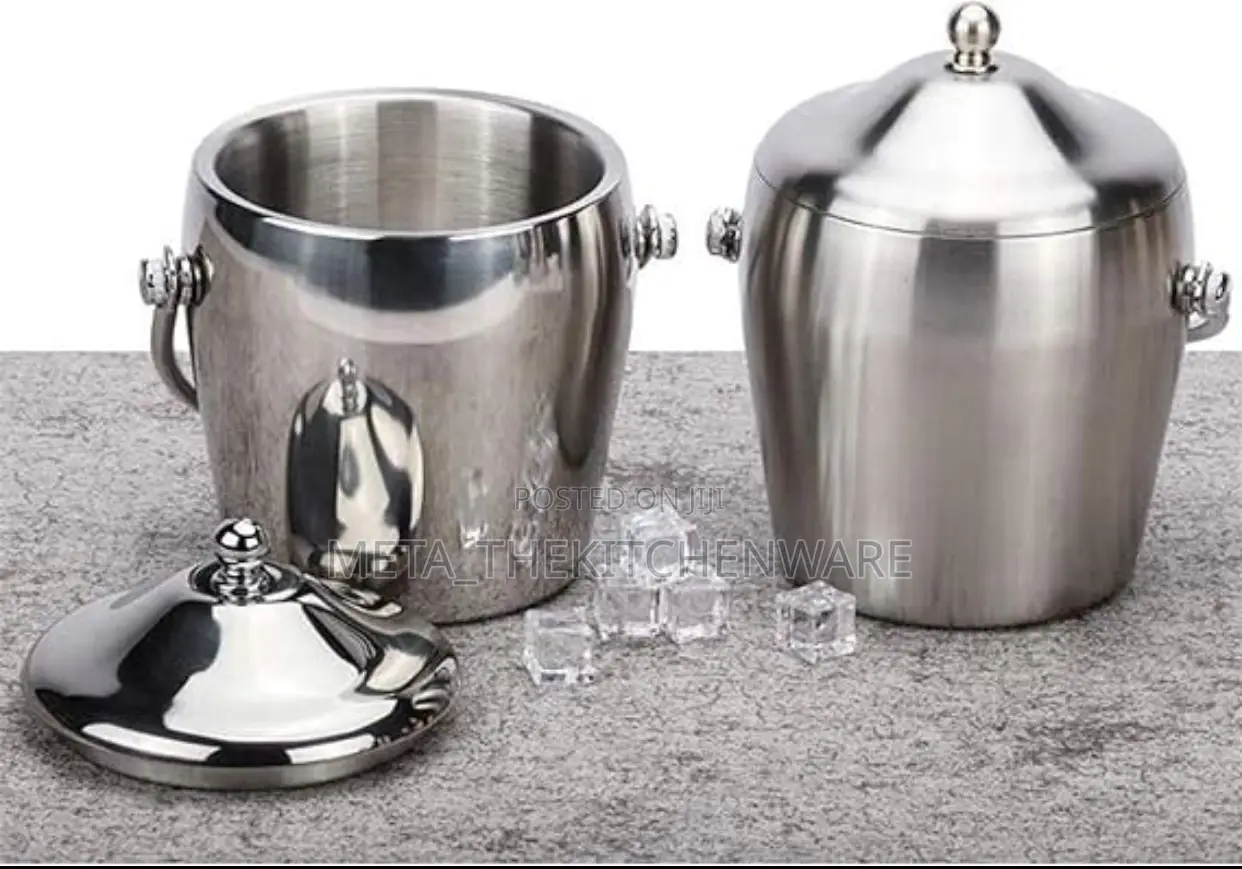Double Layer Stainless Steel Ice Bucket 2l