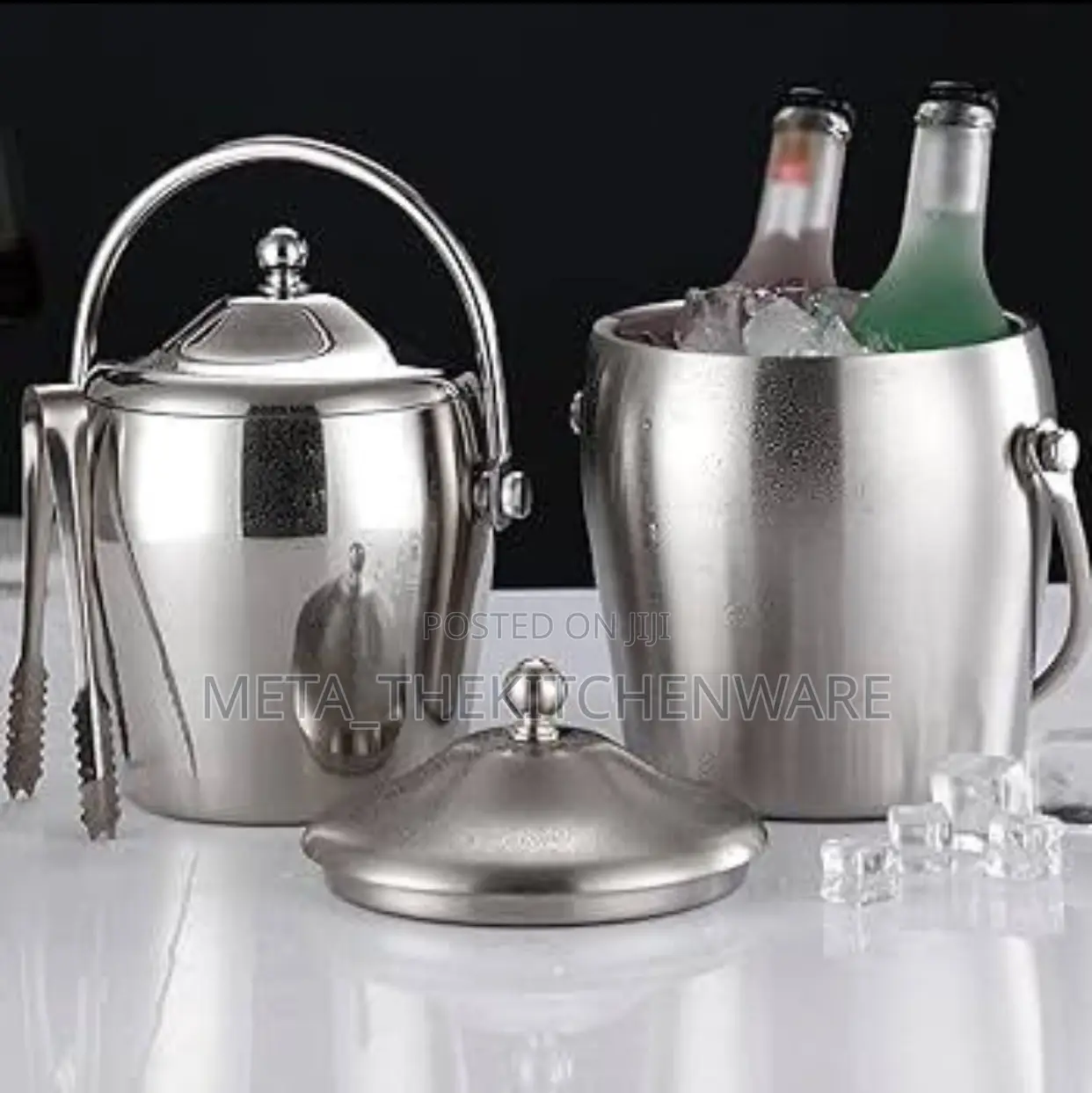 Double Layer Stainless Steel Ice Bucket 2l