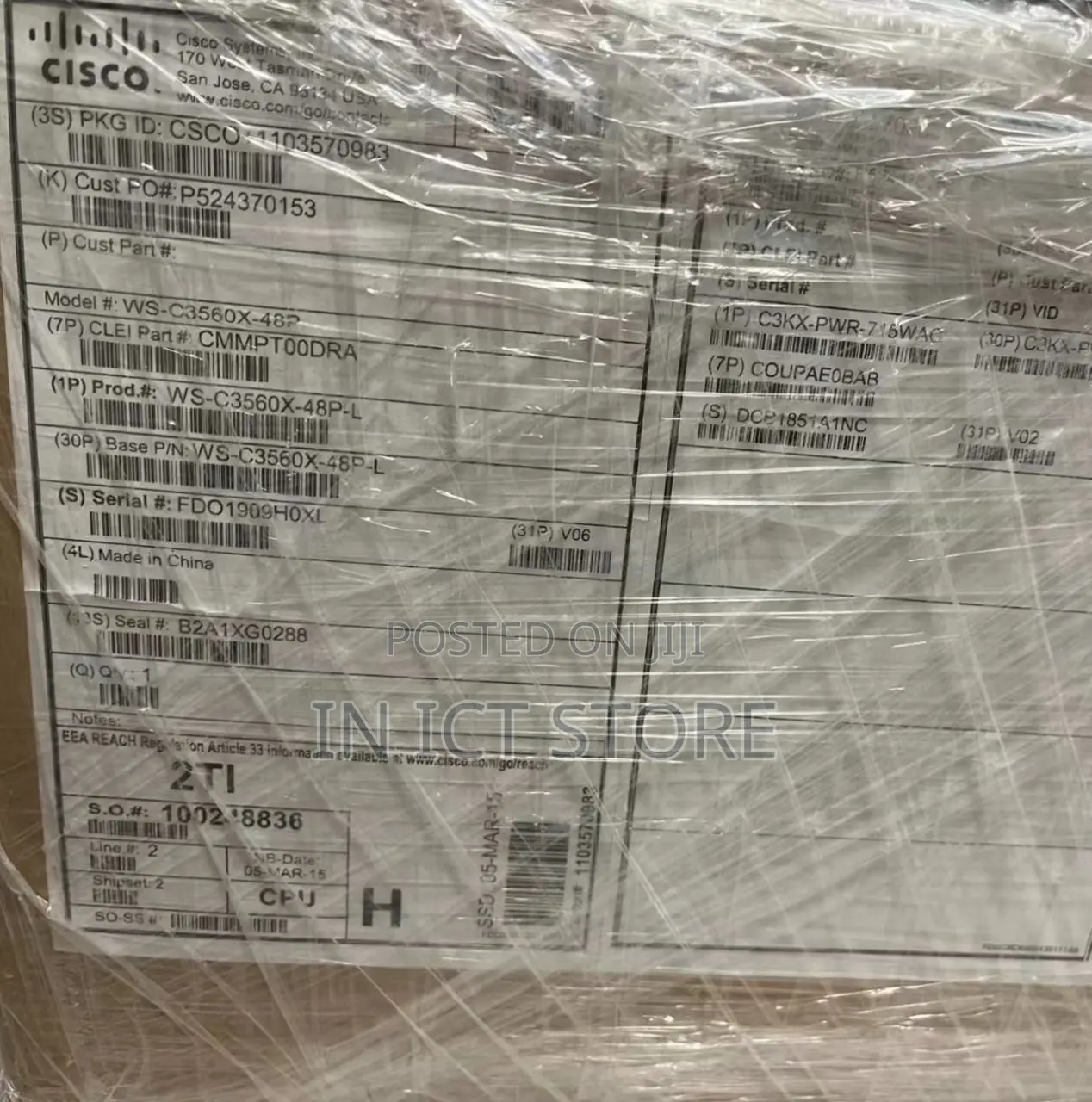 Cisco Network Switch WS-C3560X-48P-L Catalyst 3560X Switch 4