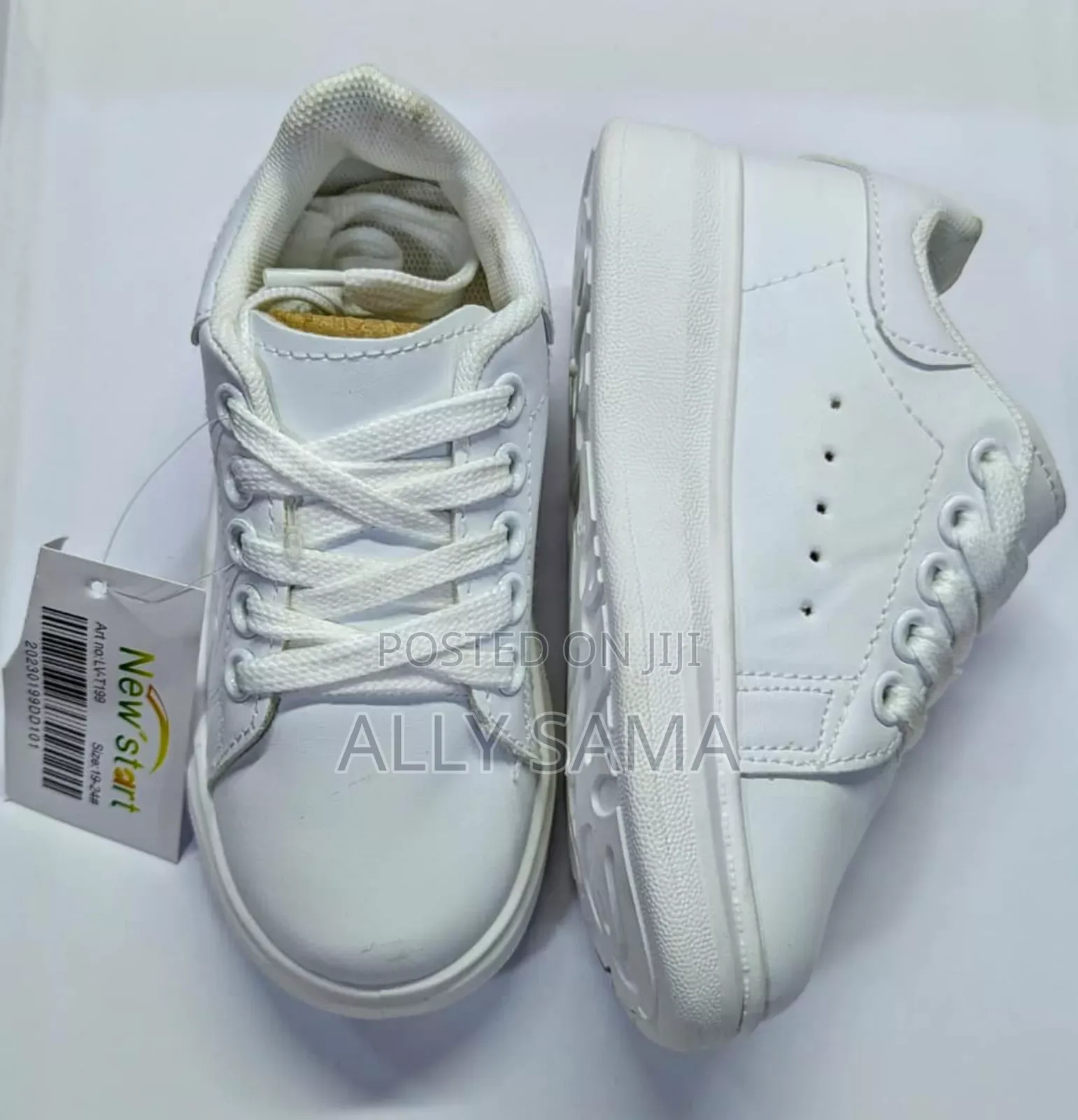 Girls School Shoes White Full