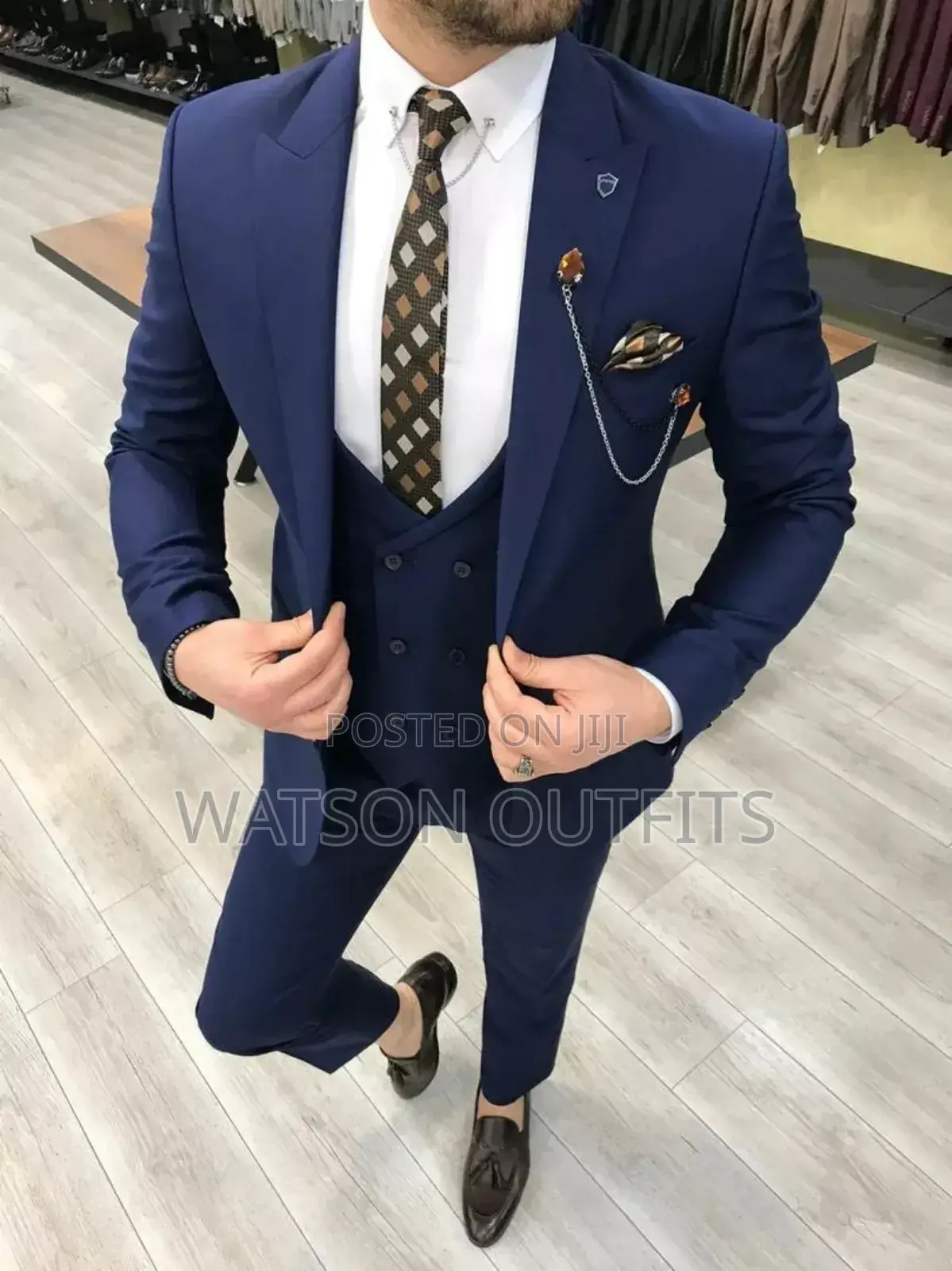 Suti Za Kiume Za Dark Blue Mpya