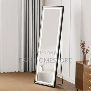 Vintage Wood Frame Standing Mirror