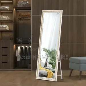 Vintage Wood Frame Standing Mirror