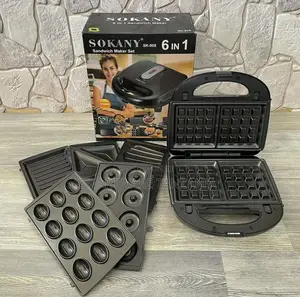 Waffle Maker Machine 6 In 1, Grill Sandwich Toaster Maker
