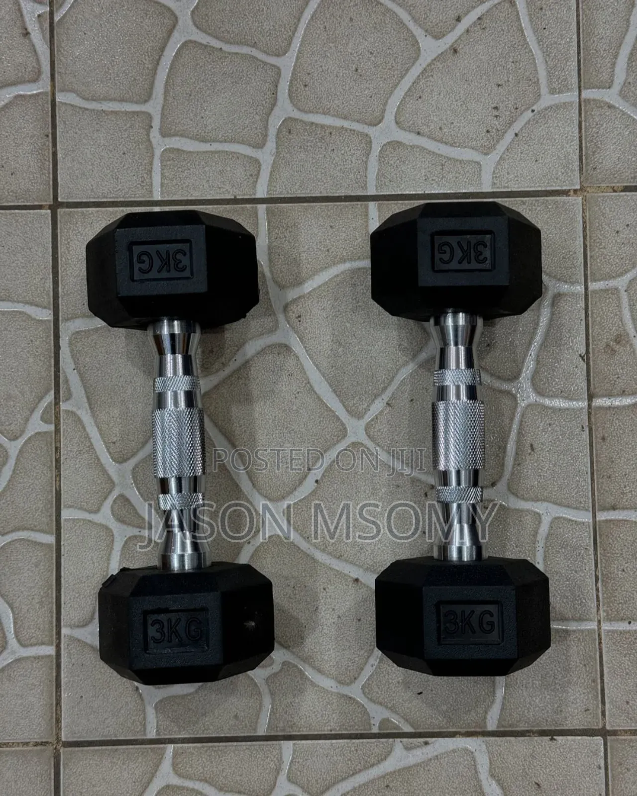 Hexagon Rubber Dumbbell