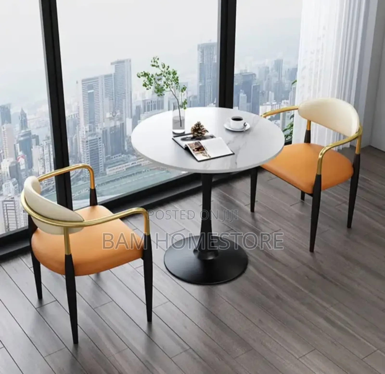 Classic Table+ 2 Metal Velvet Chairs
