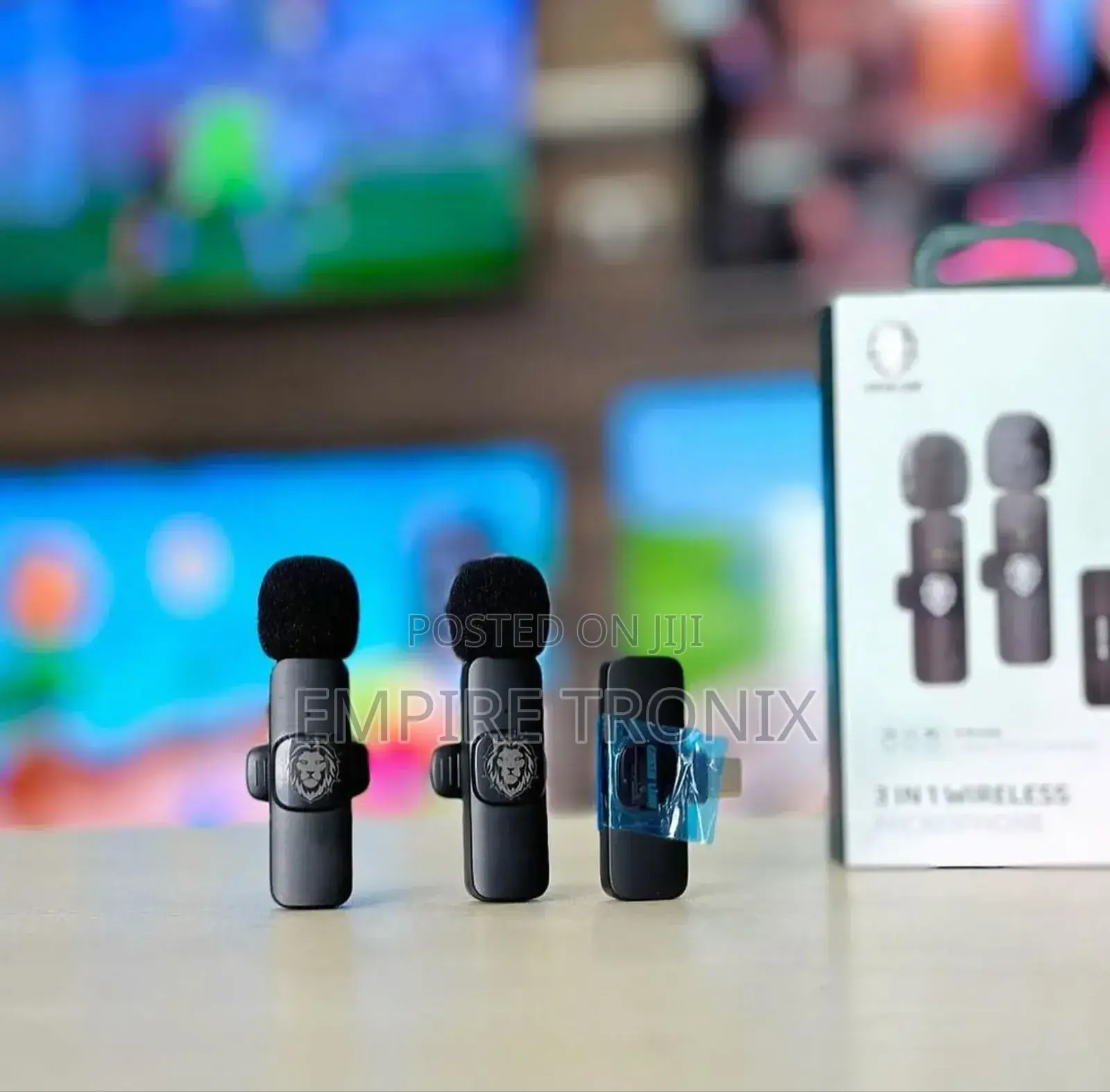 Green Lion 3 in 1 Wireless Microphone - Black