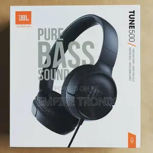 JBL TUNE 500 Wired on-Ear Headphones (Black)