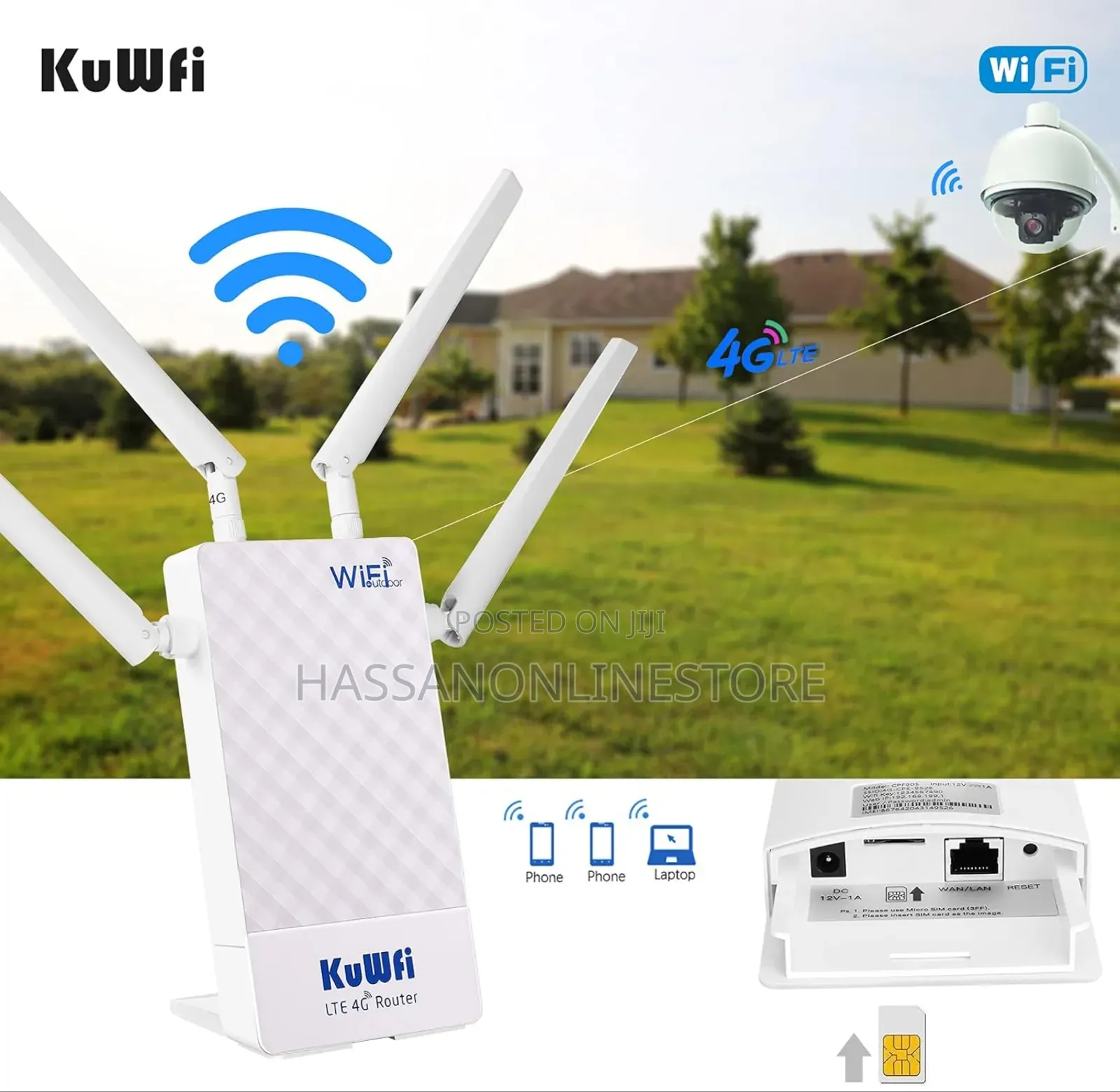 Kuwfi 4G LTE Outdoor Router With SIM Card Slot CPF905-CF5