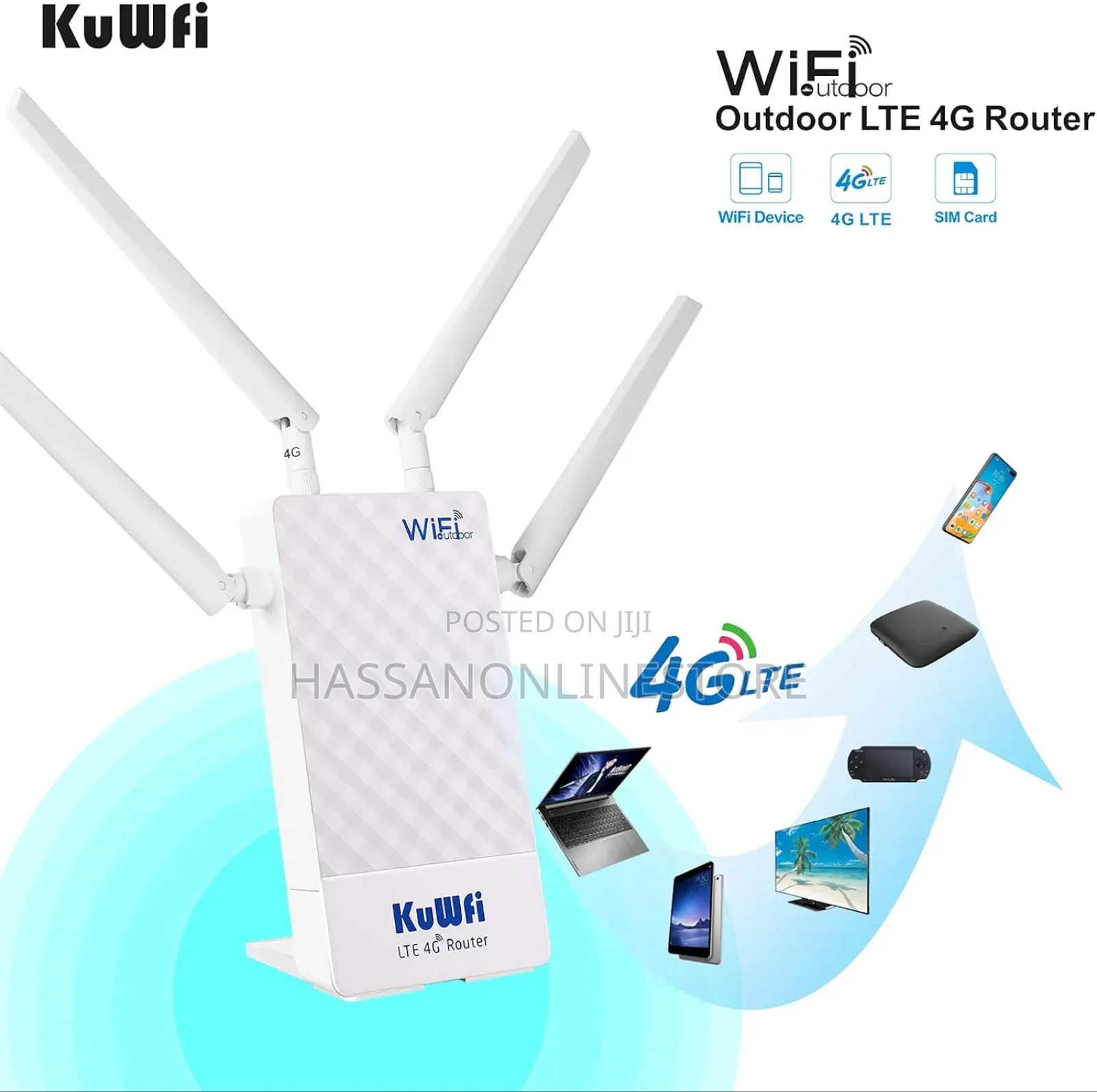 Kuwfi 4G LTE Outdoor Router With SIM Card Slot CPF905-CF5