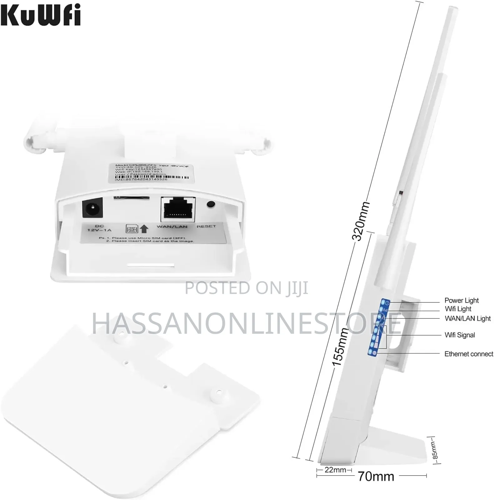 Kuwfi 4G LTE Outdoor Router With SIM Card Slot CPF905-CF5