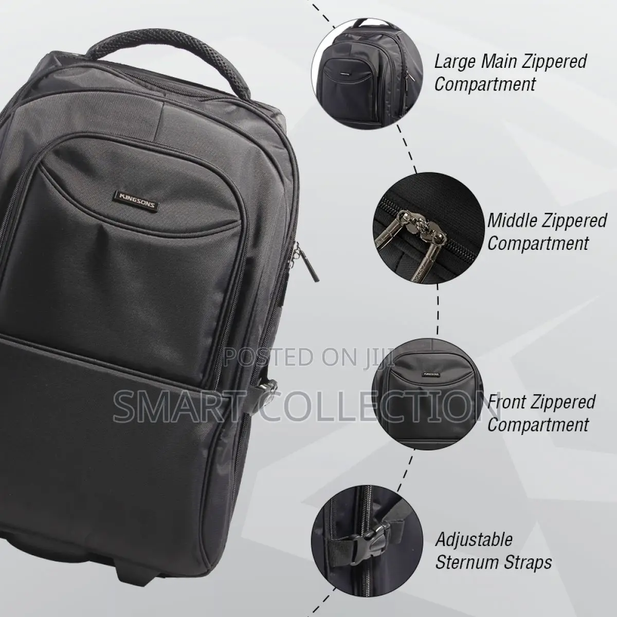 Kingsons Business Laptop Trolley Backpack - Prime Series