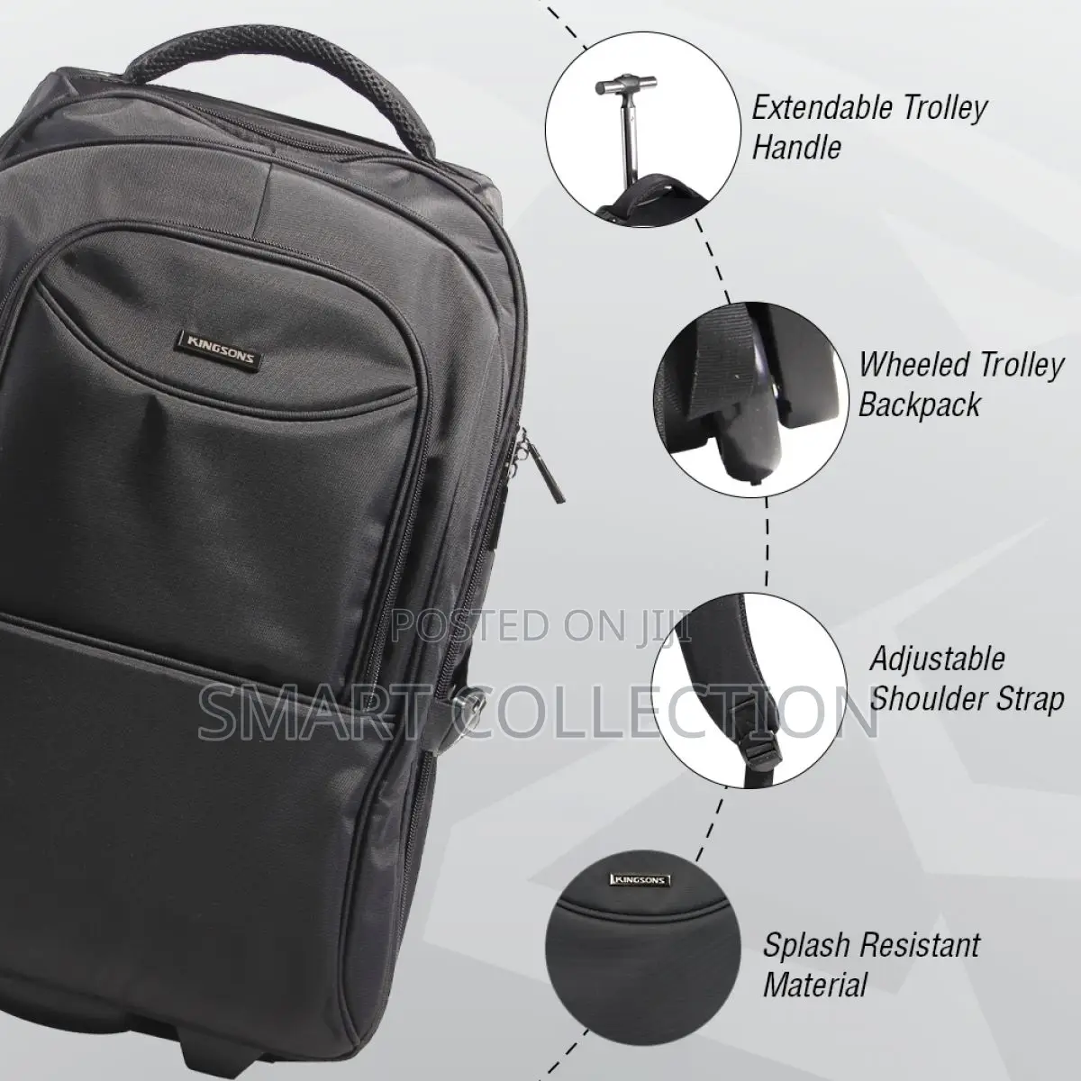 Kingsons Business Laptop Trolley Backpack - Prime Series
