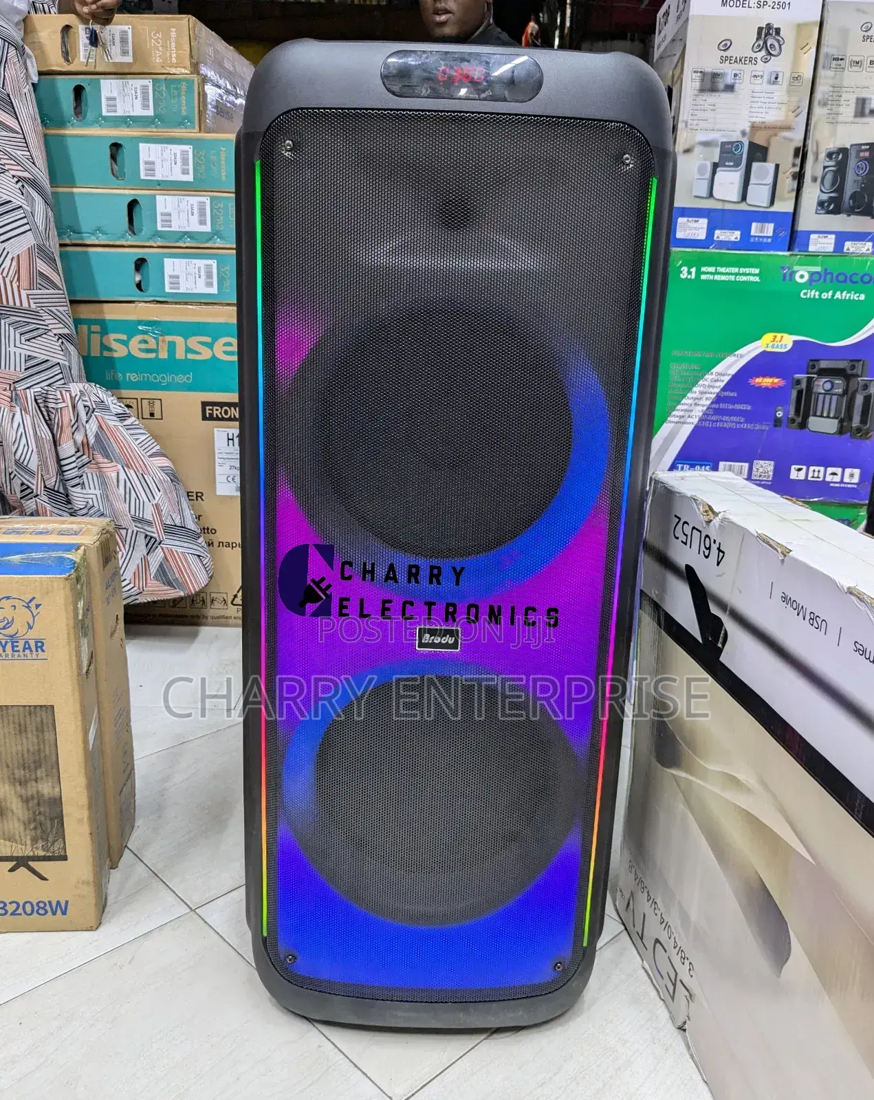Brodu Rechargeable Double Speaker With Amplifier at Top