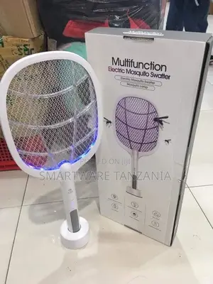 Mosquito Bat Racket Electric Fly Swatter With Base Stand