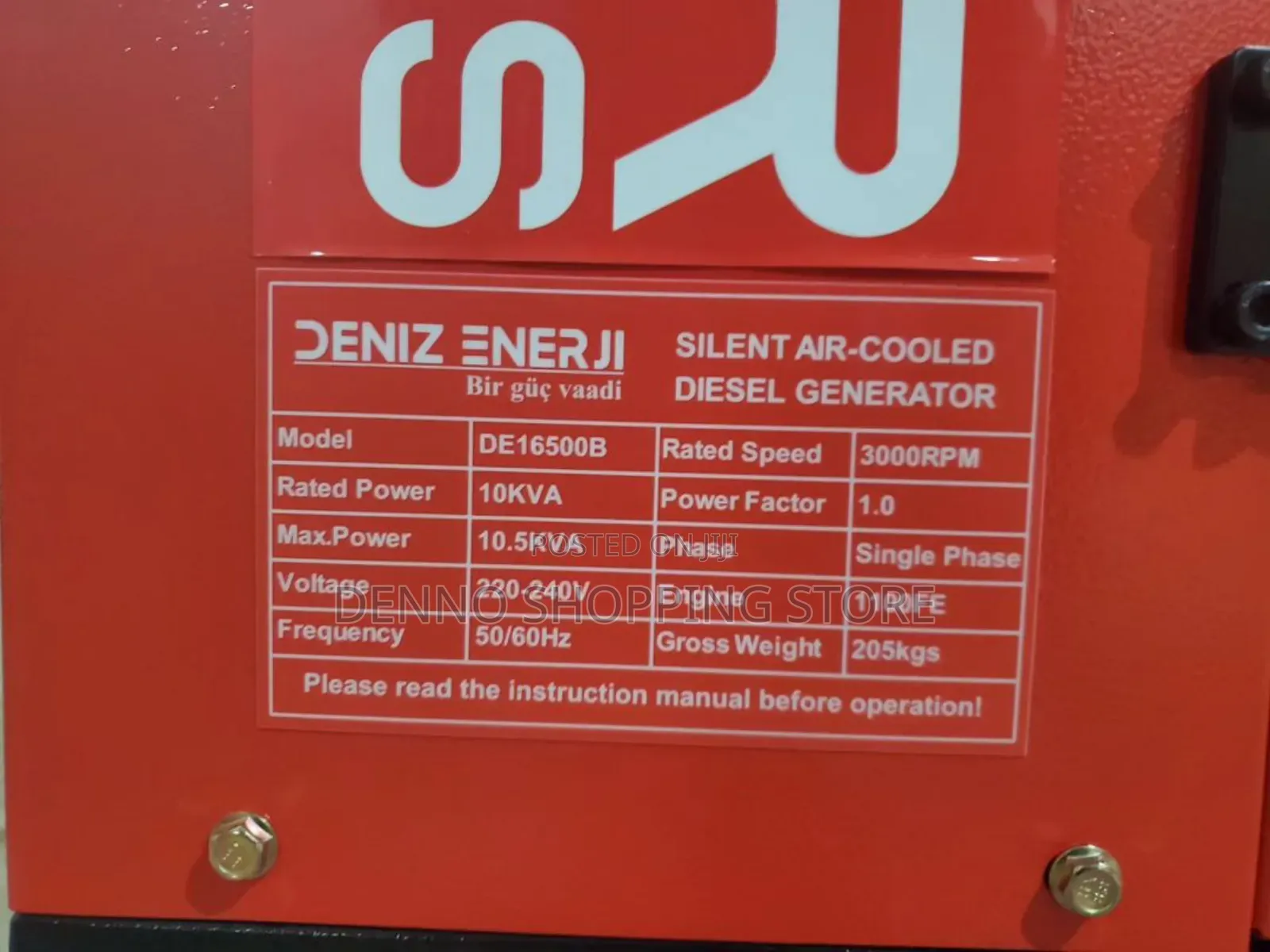 Turkey Deniz Enerji Silent Single Phase Generator Kva 10