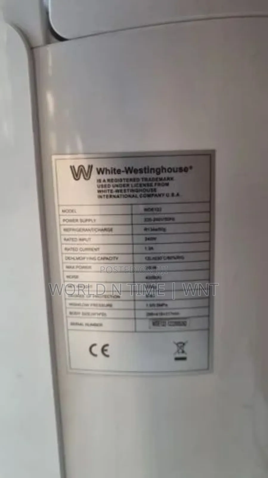 White Westinghouse Dehumidifier - Wde122 Capacity: 12ltrs