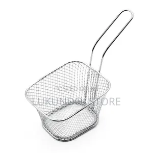 1pc Serving Baskets Stainless Steel Fry Basket Mini