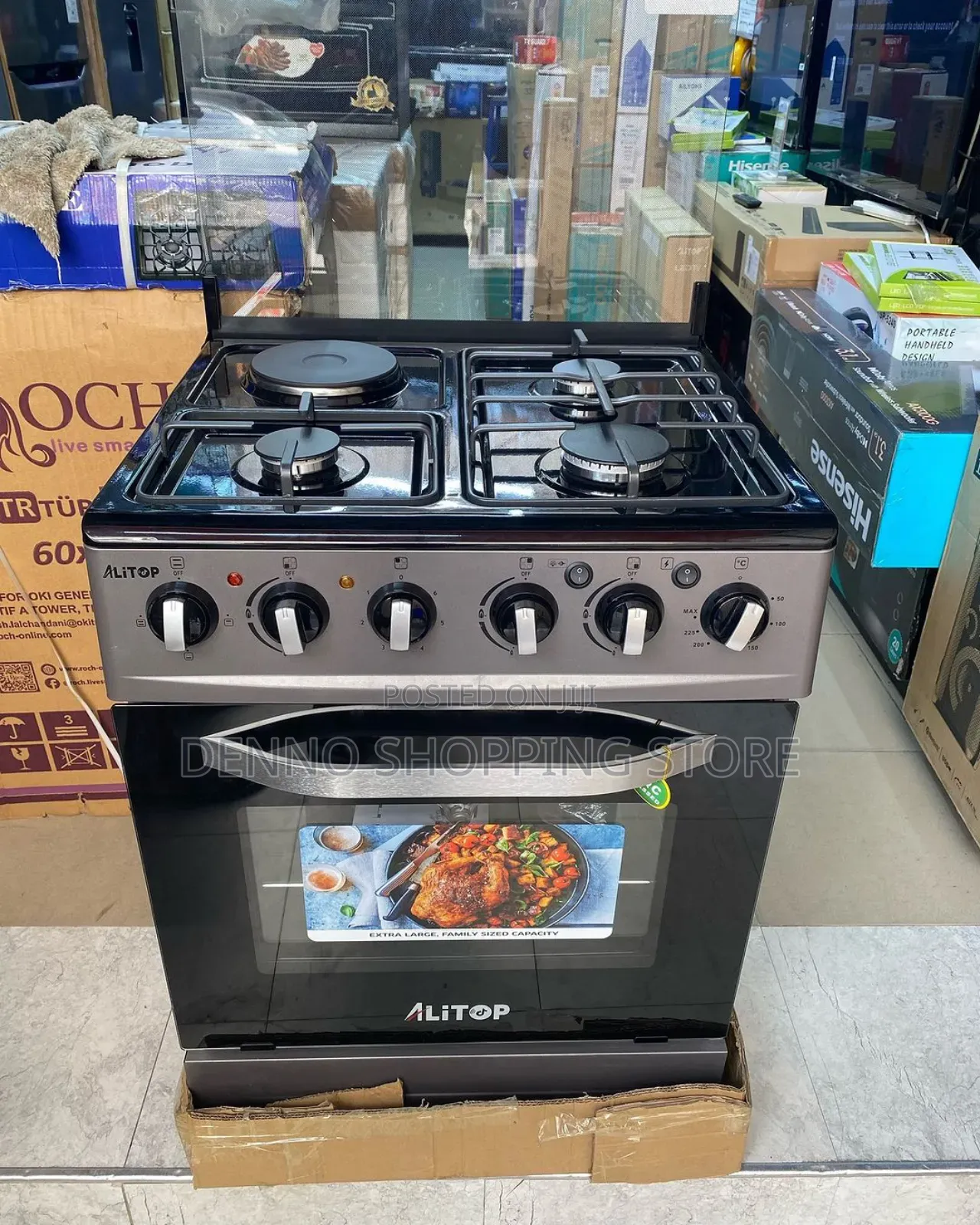 Alitop 60x60 Cooker 3gas 1elecric +Electric Oven