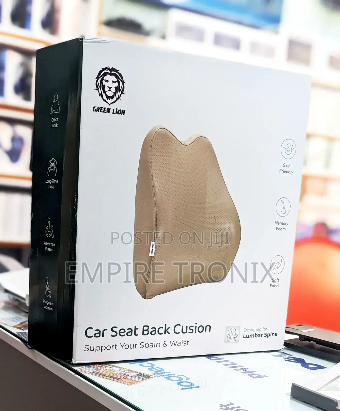 Green Lion Car Seat Back Cusion