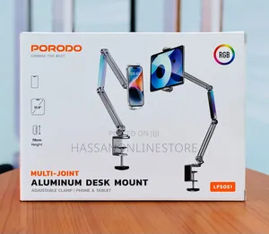 Porodo Multi-Joint Aluminum Desk Mount With RGB Light