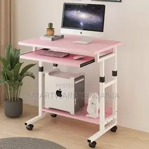 Computer Table With Rolling Laptop, Workstation Table Desk