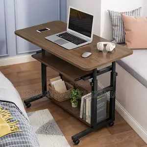 Computer Desk With Wheels, Raised Monitor Shelf Adjustable