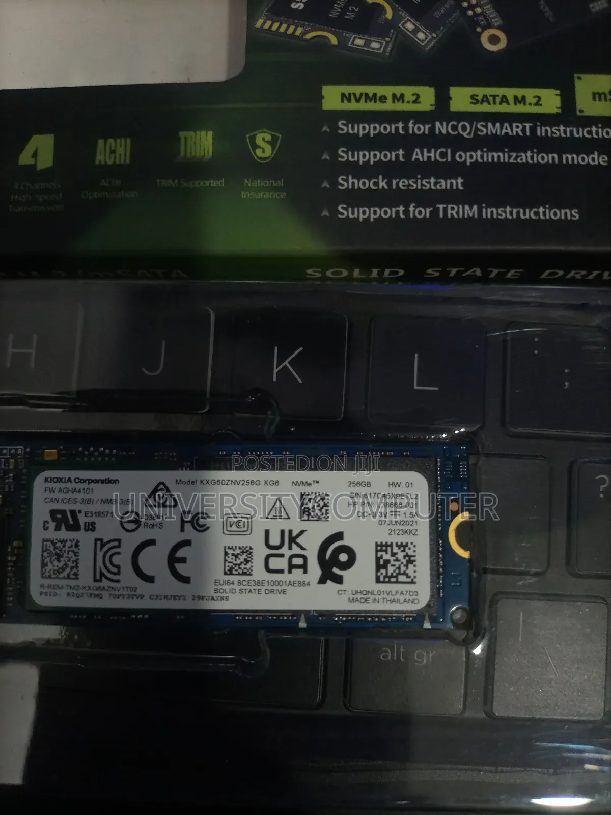 SSD 256 M2 Jino Moja at 60,000/= Tu