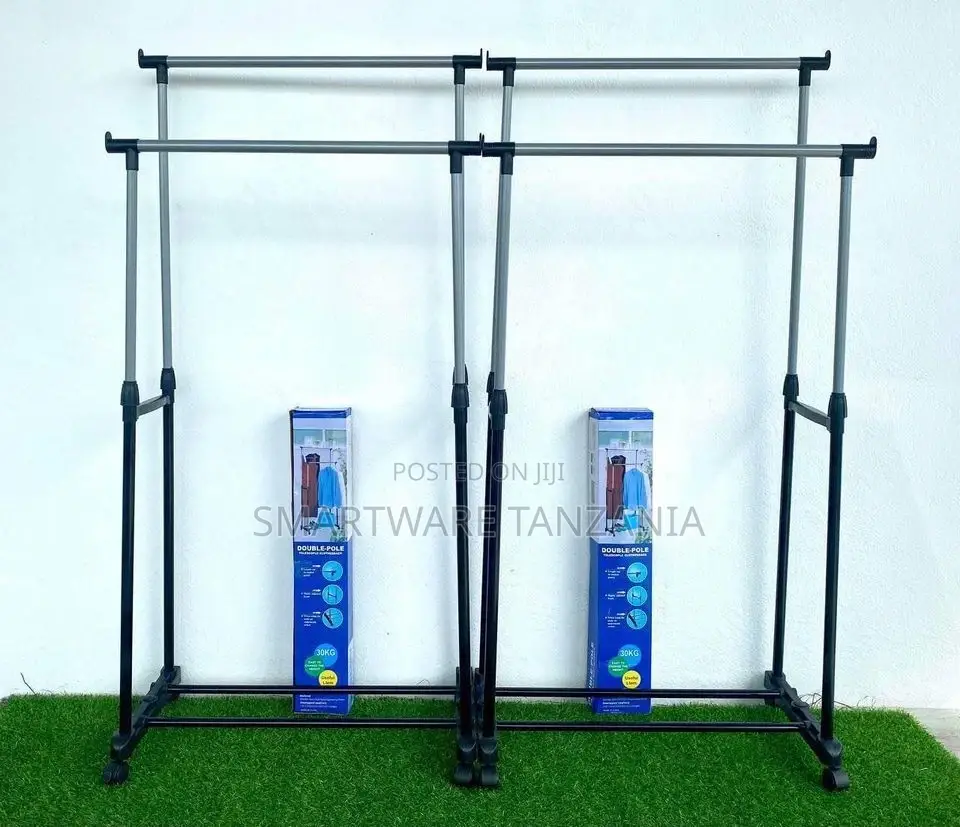 Double Pole Portable Clothing Hanging Garment, Laundry Rack