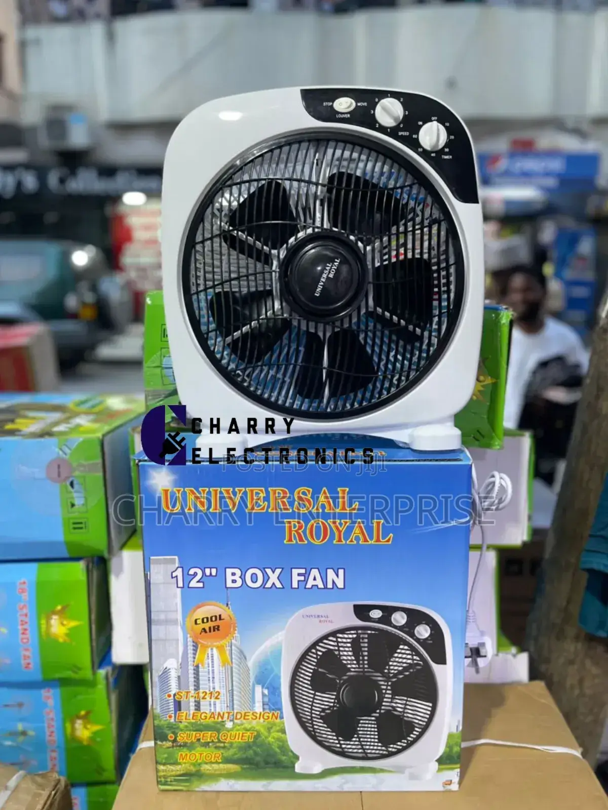 UNIVERSAL Royal High Quality BOX FAN Size 12" ELEGANT DESIGN