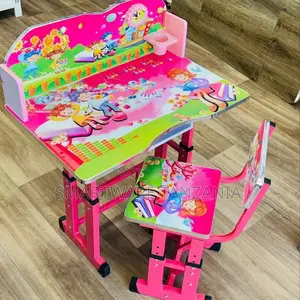 Kids Study Table And Chair Set 2-in-1 Adjustable Wood Metal