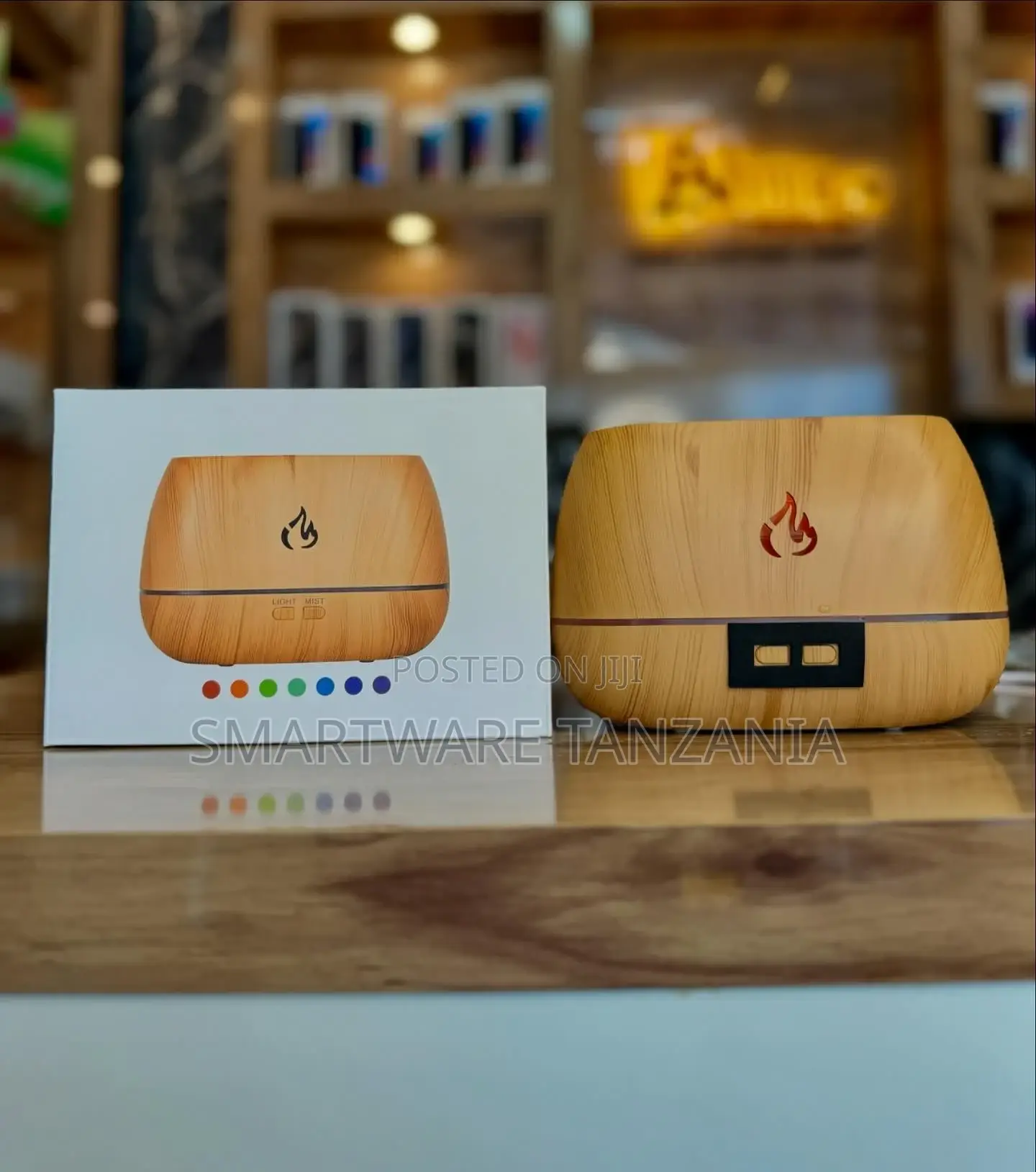 Simulation Flame Humidifier, Colorful Light Mist Diffuser