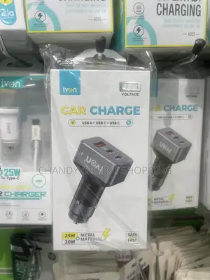 Ivon 45W Car Charger With One Usb a and Two USB C