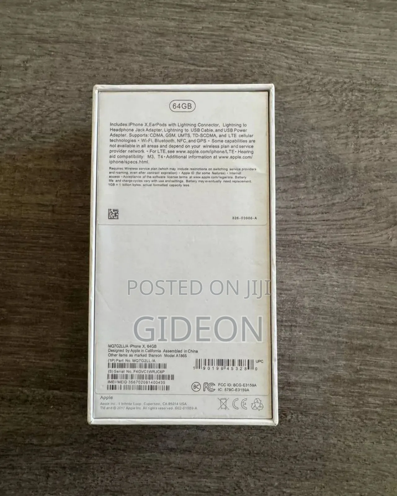 New Apple iPhone X 256 GB Black