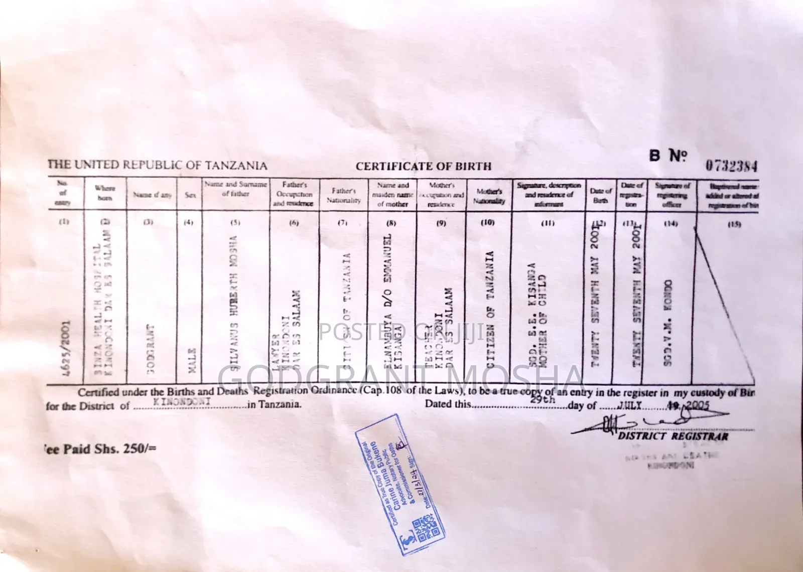 Job Application for Driver Position