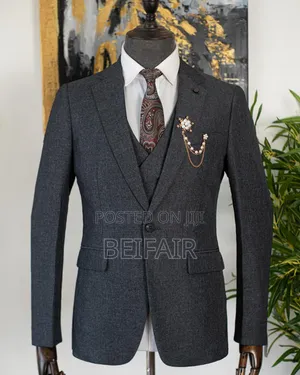 Suti Za Kiume | Men's Suits | Charcoal Grey | Heavy Cotton