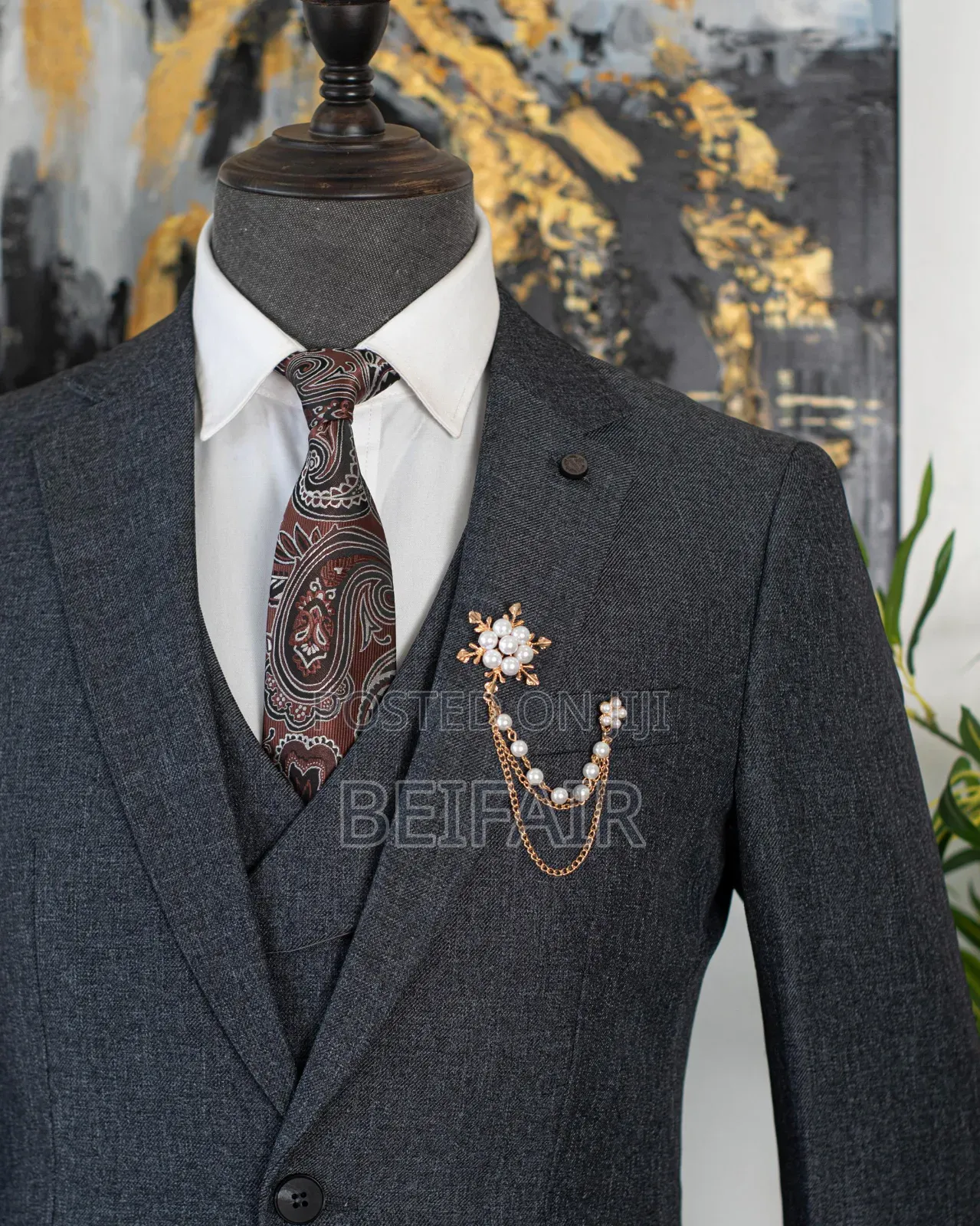 Suti Za Kiume | Men's Suits | Charcoal Grey | Heavy Cotton