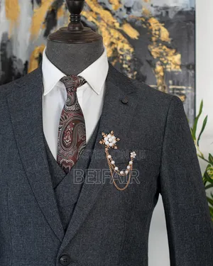 Suti Za Kiume | Men's Suits | Charcoal Grey | Heavy Cotton