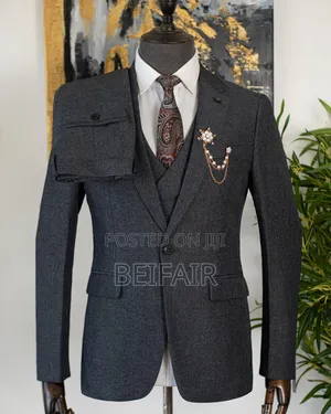 Suti Za Kiume | Men's Suits | Charcoal Grey | Heavy Cotton