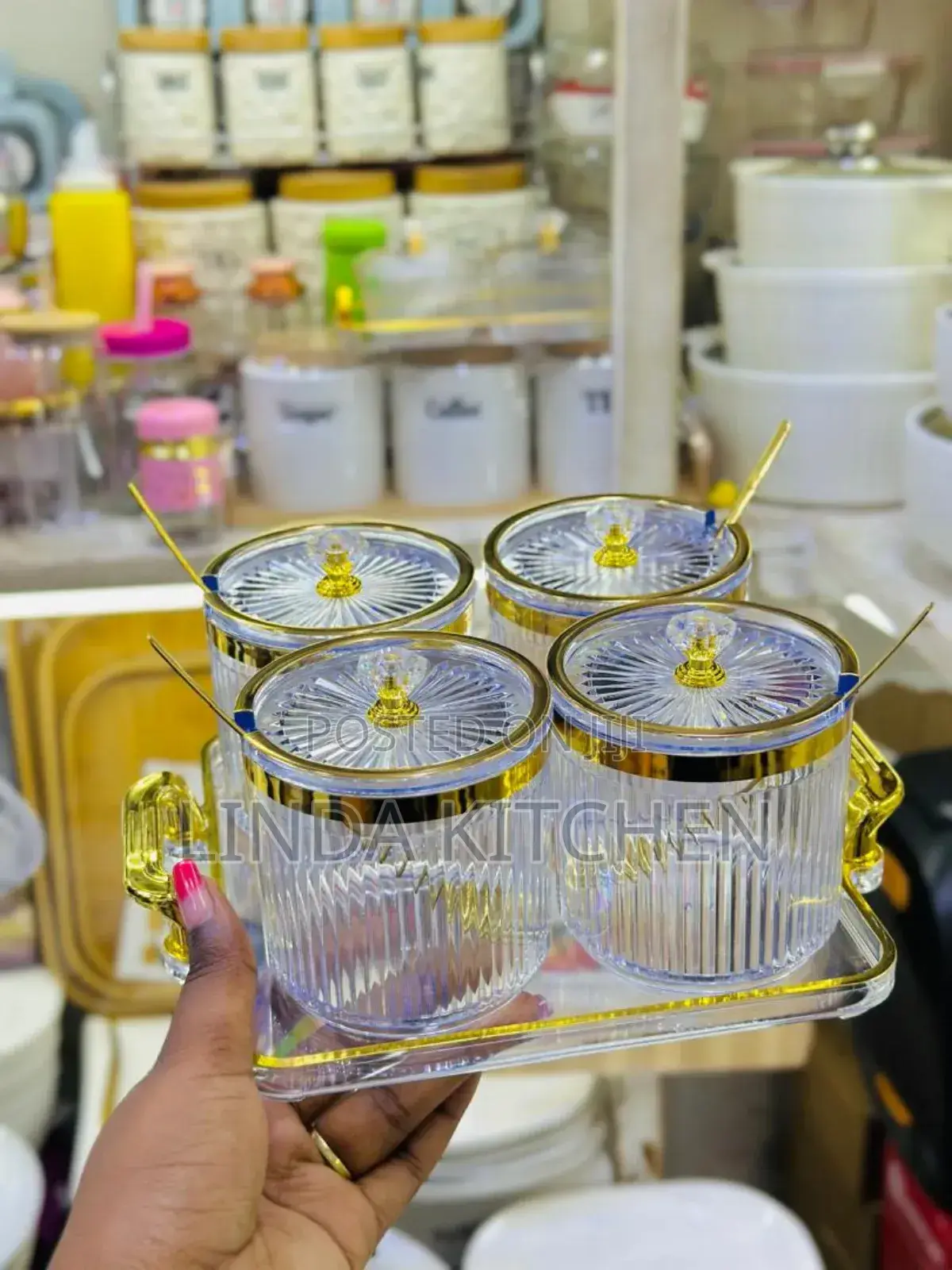 Acylic Sugar Pot/Spices Jar Set
