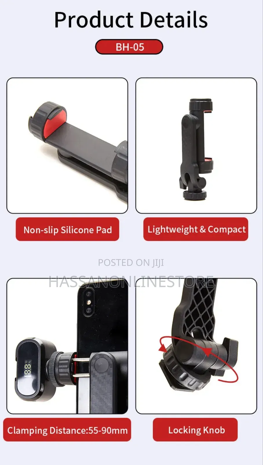 Jmary Double Cold Shoe Extension Mobile Holder - BH-05