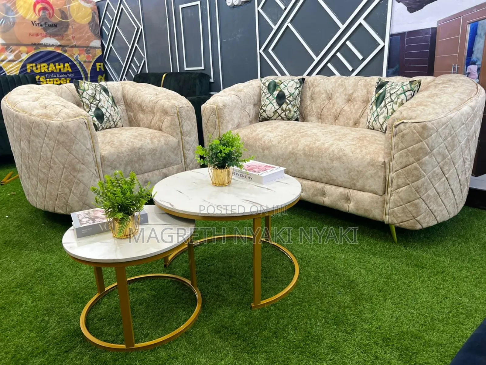 Set Sofa Spring Na Fiber 2:1 Na Coffe Table