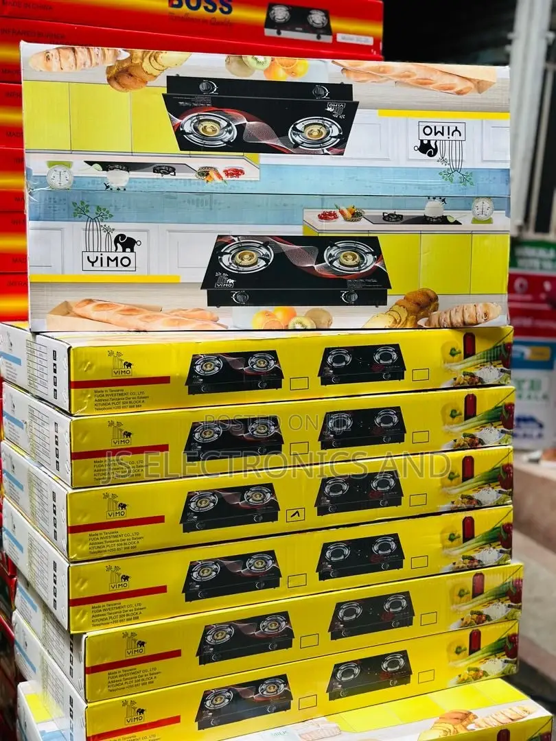 Gass Stove YIMO 2 Plate Kioo ( Black Colour)